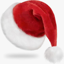 RJVW Christmas Santa Hat for Adults, Thicken Soft Velvet Comfort Classic Santa Claus Hat for New Year Party Headwear Holiday