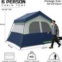 HG 6 Person Camping Tent Waterproof Family Cabin Tent for Camping