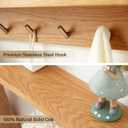 Wall Hooks with Shelf Oak Wood Coat Rack Shelf Wall Mounted, Entryway Shelves with 6 Metal Hangers for Clothes Hats Towel for Bathroom, Bedroom, Living Room (Natural, 27.5 inches)