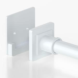 White Shower Curtain Rod 31-79 inches, Stainless Steel Shower Rod & Tension Rod, Adjustable Tension Shower Curtain Rod for Bathroom, Windows, Closet