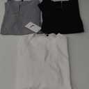 Riyiper
 T-Shirt Fashion Casual Pullover Shirt 3 Pack Black Grey, White, XXL