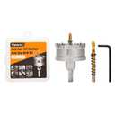 Hole Saw 2-1/2" (64mm) Heavy Duty Carbide with 2 Pilot Drill Bits - Metal Hole Cutter Cuts Stainless Steel, Iron, Copper, Brass, Plastic