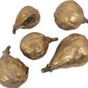 Creative Co-Op Resin Figs with Gold Finish (Set of 5 Pieces)