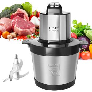 Large Capacity Food Processors,Electric Meat Grinder Veggie Chopper with Stainless Steel Bowl,3 Speeds,4 Bi-Level Blades and Spatula for Meat,Onion,Vegetables,Fruits(24 Cup Black)