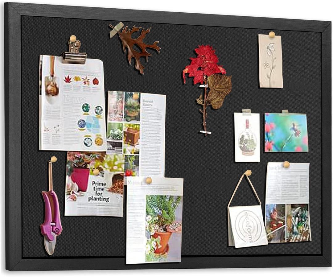 Miratino Large Bulletin Board, 23 "x18 Black Cork Boards for Walls with Frame, Pin Display Board Vision Board for Home School Office Decor Miratino Large Bulletin Board, 23 "x18 Black Cork Boards for Walls with Frame, Pin Display Board Vision Board for Home School Office Decor