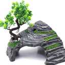Reptile Box Shelter Terrarium Hideout Caves Turtle Ramp Basking Platform Habitat Decor Humidify Hide Cave Resin Rock