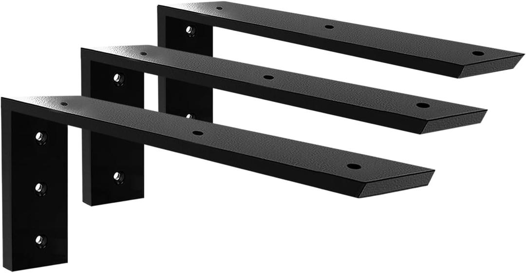 Countertop Support Bracket 20 Inch Pack of 3 Countertop Bracket for Granite 3/8" Thick 20"x8"x2.5" Heavy Duty L Brackets Shelf Brackets Metal Corbels for Quartz/Granite/Wood/Concret/ Laminate Countertops