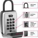 Master Lock Black Outdoor Key Lock Box with Push Buttons to Hide a Key, Easily Set, Share, and Change Combination for Tenants, Guests, Clients, Move Between Listings, 5422E