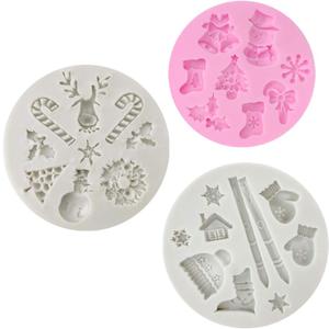3 Pcs Fondant Silicone Molds, CNYMANY 25 Cavity 3D Christmas Sugar Craft Cake Decoration Cupcake Topper Crafting Projects Gum Paste Resin Polymer Clay Mould