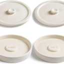 Ceramic Margarita Salt Rimmer with Lid Set of 2 Home Bar Accessories for Seasoning - Rimmers for Drinks - Bartender Kit Tools - Bar Decor Sugar Salt Rimmer Plate Hand Make