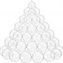 Kingrol 50-Pack Clear Plastic Fillable Ornaments, 5 Assorted Sizes (1.1"-2.75") - Snap-Open Craft Balls for Christmas Decorations, DIY Baubles & Holiday Hanging Dcor