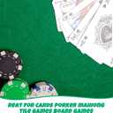 Mixweer 2-Piece Poker Table Top Mat Set Premium Green Felt Poker Table Cover (36" x 72") & Casino-Grade Mat, Reversible Foldable Surface for Texas Hold, Blackjack, Dominoes, and Card Games