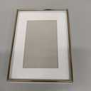 MIMOSA MOMENTS 6x8 Metal Picture Frame with Mat for 4x6 Photo, Shadowbox Frame for Tabletop Display (Brass, 4X6)