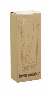 Manual lawn aerator for home gardens. Helps aerate soil to improve grass growth. Hand-operated, easy to use