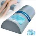 Knee Pillow for Back SleepingHalf Moon Leg Support Pillow with Cooling GelMemory Foam Bolster for Sleeping on Back, Pregnancy, Sciatica, and Post-Surgery Recovery (Large, Frost Gray)