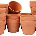 [26 Pack] 4" Planter Nursery Pots Clay Pots Terracotta Pot Clay Ceramic Pottery Planter Cactus Flower Pots Succulent Nursery Pots Garden Terra Cotta Pots with Drainage Hole (4")