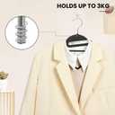 Heavy Duty Plastic Hangers 50 Pack with Non-Slip Design,0.2 Inches Thick,360Swivel Hook Space Saving Organizer for Bedroom Closet,Shirts,Pants,Strong Enough for Coat(Black- S Shaped)