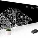 Mousepad Desk Mat Gaming Large Keyboard Cute Office Desktop Computer Laptop Black XXL Long Giant Big Cool Modern Design Unique for Women Girls Men Boys Gamer Oversized Wide 30x12'' Mousepad