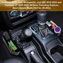 2PCS Metal Center Console Organizer for Jeep Wrangler JL JLU 4XE 2018-2026 & Gladiator JT 2020-2026 Storage Accessories Gear Shift Side Tray Storage Box for Rubicon Sahara Flag Design (Not for JK JKU)