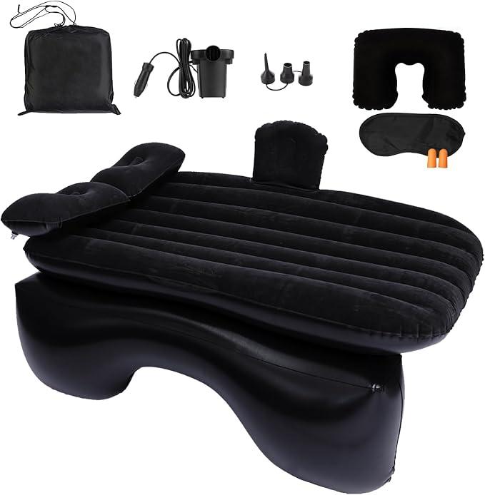 Inflatable Car Air Mattress Bed Back Seat with Air Pump 55" (L)x 35" (W) Inflatable SUV Truck Camping Mattress for Back Seat, Travel Car Bed Sleeping Pad for Full-Size Car SUV