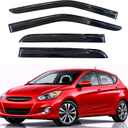 KPY Rain Guards Fit for 2012-2017 Hyundai Accent Hatchback, Out-Channel Window Visors Vent Wind Deflectors 4PC, Car Accessories for 12-17 Accent Hatchback (Excludes Sedan)
