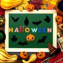 9 x Faccito 480 Pcs Bat Halloween Party Stickers for Kids Bulk Jack-o-Lantern Pumpkin Ghost Spider Black Bat Green Zombies Black Cat Candy Corn Witch Hat Assorted Sticker for Halloween Party Favor