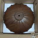 Walnut Finish Flush Mount Ceiling Light, Hallway Lighting Fixture with Metal Lampshade, Mid Century Semi Flush Mount Ceiling Lamp for Hallway Entryway and Office (Wood)