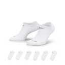Nike Unisex Everyday Lightweight Training No-Show Socks (6 Pairs), White/Black, Large