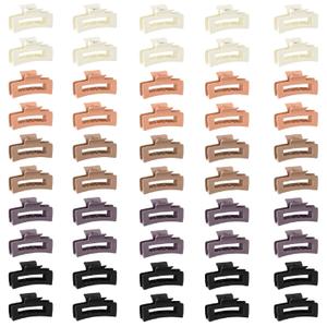 Hotop 50 Pcs Cute Hair Claw Clips Set Nonslip Square Clips Colorful Rectangle Hair Accessories for Women(3.4 Inch,Cream Color)