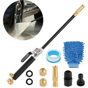 Upgraded Jet Nozzle for Garden Hose Power Washer Wand Hydro Jet High Pressure Washer Tools with 2 Different Nozzles and Hose Quick Connectors