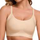 Ubras Seamless Bralette Spaghetti Strap Pull On T-Shirt Bra Wireless Comfortable Breathable Smooth Everyday Bra Women, Size: Large(US M)