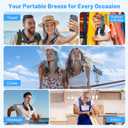 Portable Neck Fan with 6 Powerful Speeds, 8000mAh Battery Operated USB-C Rechargeable Fan, Hands-Free 360 Cooling Neck Fan,Twistable,Low-Noise Personal Fan Gift for Women Men (Black)