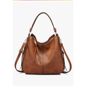 Realer Hobo Crossbody Bags for Women Designer Faux Leather Hobo Handbags Retro Large Size Shoulder Bag Bucket Purse
