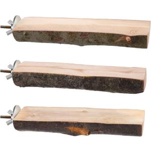 Saillong 3 Pack Natural Wood Bird Perch, Parrot Platforms Stand, Comfortable Resting Perch for Eating, Drinking & Foot Health, Chewable Standing Cage Accessories, for Parakeet, Cockatiels, Lovebirds