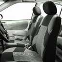 FH Group Front Set Premium Cloth Car Seat Covers for Low Back Car Seat with Removable Headrest, Universal Fit, Airbag Compatible Seat Cover for SUV, Sedan, Beige (Gray)