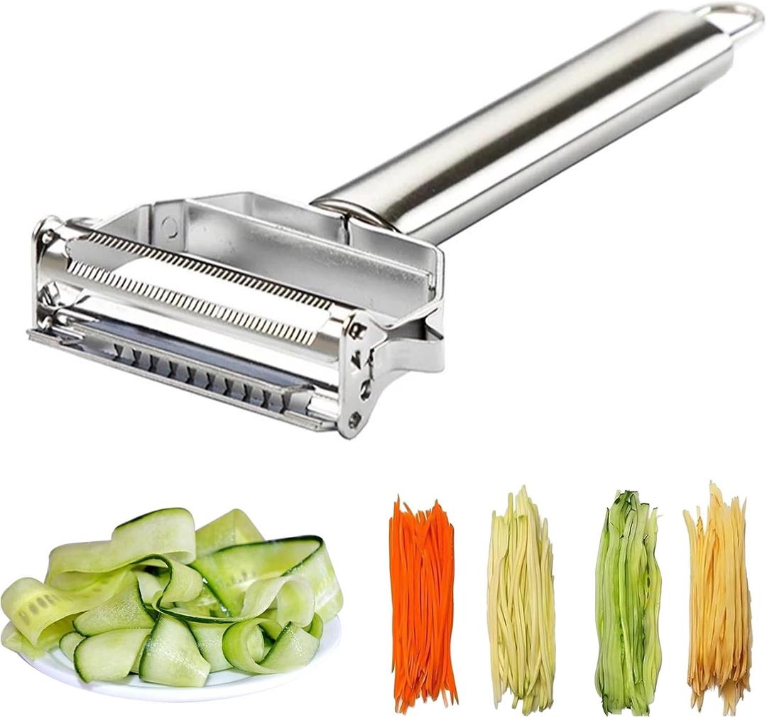 2 x Multifunction Stainless Steel Julienne Peeler Vegetable Peeler Double Planing Grater Kitchen Accessories Cooking Tools