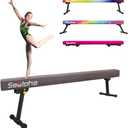 8ft Ultrasimple Adjustable&Foldable Balance Beam,High-Low Floor Beam Suede Gymnastics Equipment,No Tool Require, Gymnastics Beam for Training&Professional HomeTraining, Length: 8FT & Height: 7''-23''