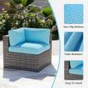 Aoxun 14pcs Patio Cushion Covers Replacement, Waterproof Outdoor Furniture Cushion Covers with Zipper and Non-Slip Bottom, Patio Sofa Couch 3 Sizes for Patio Sectional, Covers Only (Sky Blue)