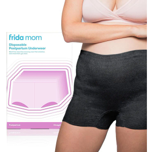 Frida Mom 8pc Postpartum Underwear (Black) - Regular (Waist 28"-42" stretched)