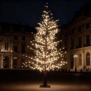 6FT Black Lighted Birch Tree with 1100 Warm LED Lights, Prelit Christmas Tree with Twinkle Lights, Indoor Outdoor LED Birch Tree with Timer & Brightness Control, Christmas Indoor Decoration