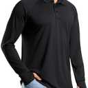 Pudolla Men's Long Sleeve Golf Polo Shirt UPF 50+ Lightweight Sun Protection Cool SPF Quick Dry UV Shirts for Men Hiking Outdoor(Purple,M)