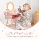 OOOK Toddler Vanity Set with 11pcs Accessories, Kids Vanity Table Chair Set