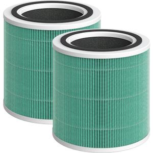2 Packs AC400 Replacement Filter Compatible with Purivortex AC400 Air Cleaner Purifier, Toxin Absorber H13 True HEPA Filter, Green