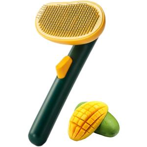 2 x Cat Brush for Shedding, Mango Cat Brushes with Gentle Bristles and Release Button, Gentle Self Cleaning Pet Brush for Indoor Cats and Dogs Daily Grooming Tool During Shedding Season