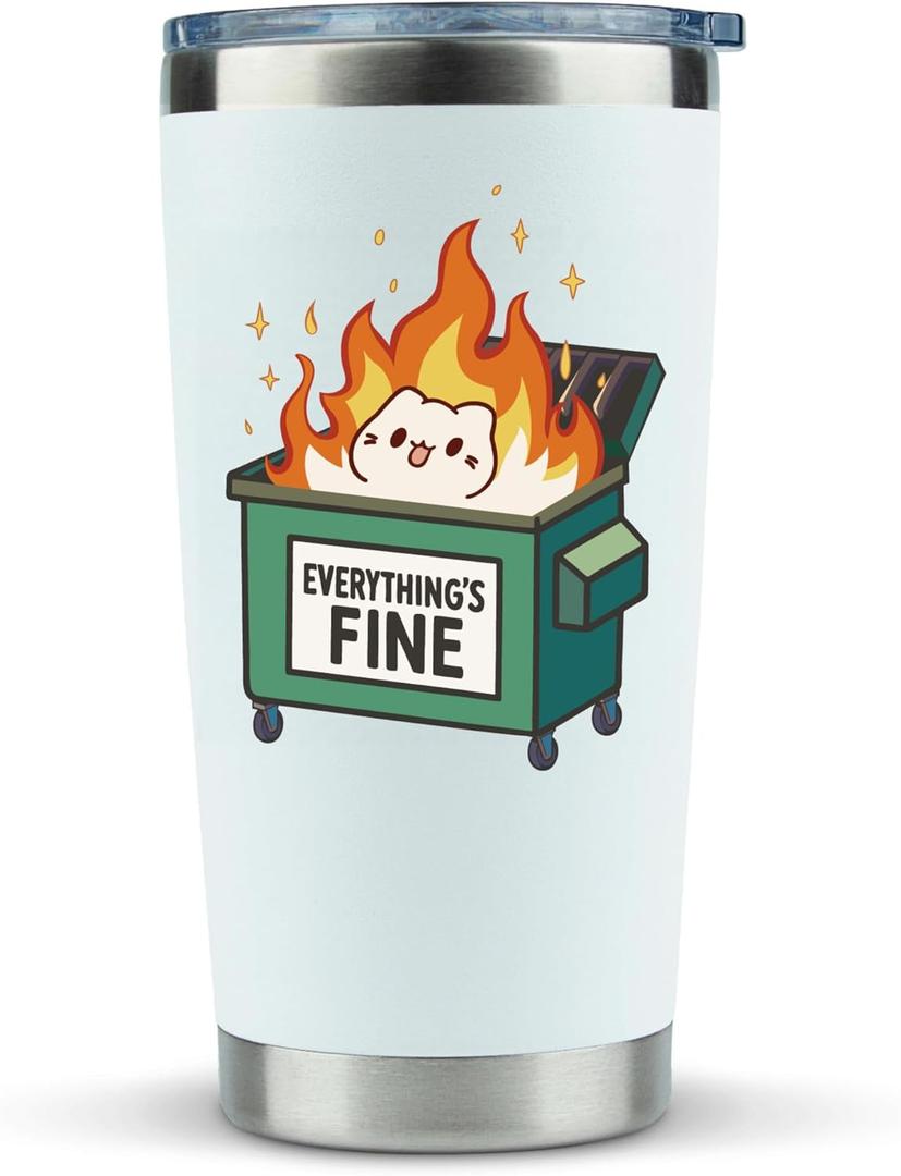 Birthday Gifts for Women Men 20 OZ Stainless Steel Tumbler-Funny Office Gag Secret Santa Gift