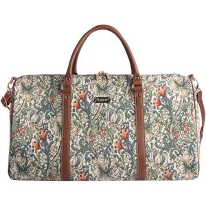 Signare Tapestry Large Travel Duffle Bag Ladies Overnight Weekender Carryon Gym Sports Duffel bags for Women (Golden Lily)