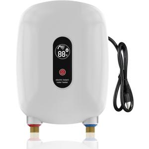 Under Sink Tankless Water Heater, Electric, 110V/120V, Point of Use, Instant Hot Water, Compact Design, Easy Installation for Kitchen, Bathroom, RV & Apartment. (White)