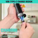 HAUSHOF Powerful Rechargeable Milk Frother Wand with Stand, Handheld Electric Foam Maker, Drink Mixer with 2 Detachable Stainless Steel Whisks 2 Speeds for Coffee Latte, Cappuccino, Matcha, Black