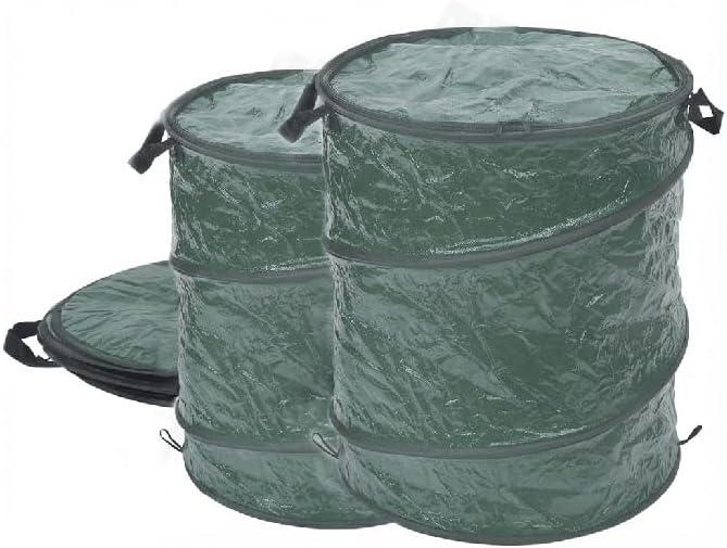 MaxWorks 51219 Reusable Yard Waste Bag  30-Gallon Pop-Up Trash Can with Zipper Lid, Collapsible PE Tarp Container for Outdoor, Camping, Travel & Laundry - 2 Pack
