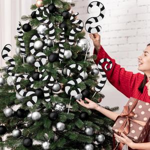 12pcs Halloween Christmas Tree Picks Large Black and White Octopus Cute Picks Ornaments for Indoor Decorations Table Desktop Tree Topper Home School Office